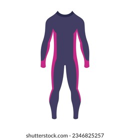 Scuba rubber tight suit illustration. Gear for diving isolated on white background. Sports concept