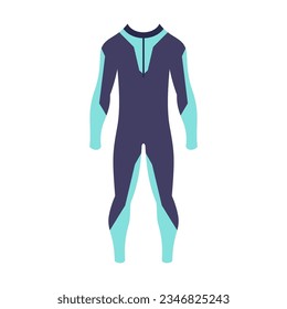 Scuba rubber tight suit vector illustration. Gear for diving isolated on white background. Sports concept