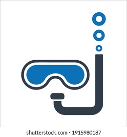 Scuba or sea diving equipment icon