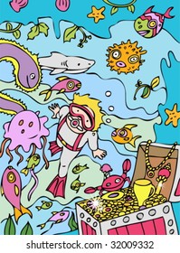 nadador de scuba