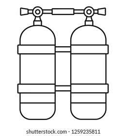 Scuba tank icon. Outline scuba tank vector icon for web design isolated on white background