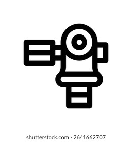 Scuba tank valve. Editable stroke vector icon.