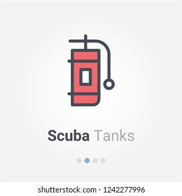 Scuba tanks vector icon