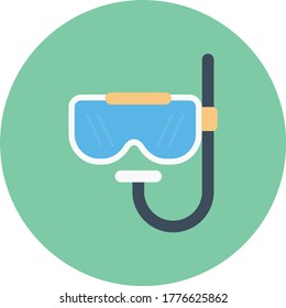 icono de color plano del vector de scuba