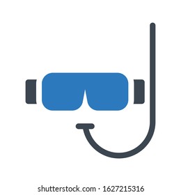 scuba vector glyph color icon 