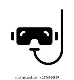 scuba vector glyph flat icon 