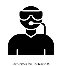 Scuba Vector Glyph Icon For Personal And Commercial Use.
