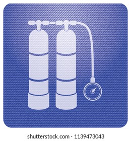 Scuba vector illustration. Diving equipment vector sign. Aqualung for swimming.

