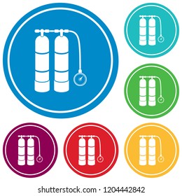 Scuba vector illustration. Diving equipment vector sign. Aqualung for swimming.

