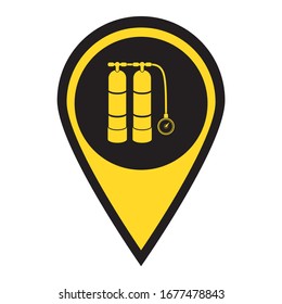 Scuba vector illustration. Diving equipment vector sign. Aqualung for swimming