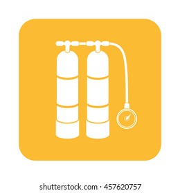Scuba vector illustration. Diving equipment vector sign. Aqualung for swimming.

