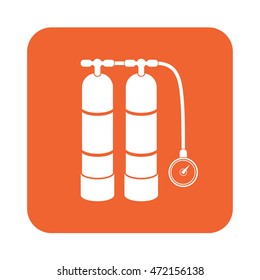 Scuba vector illustration. Diving equipment vector sign. Aqualung for swimming.

