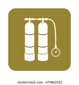 Scuba vector illustration. Diving equipment vector sign. Aqualung for swimming.

