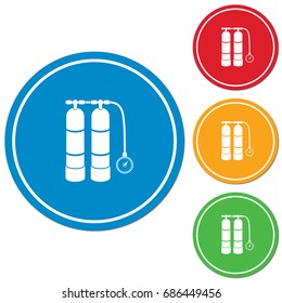 Scuba vector illustration. Diving equipment vector sign. Aqualung for swimming.