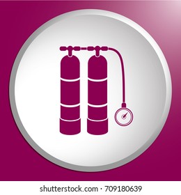 Scuba vector illustration. Diving equipment vector sign. Aqualung for swimming.

