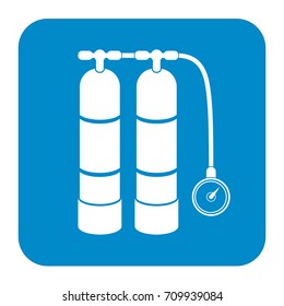 Scuba vector illustration. Diving equipment vector sign. Aqualung for swimming.