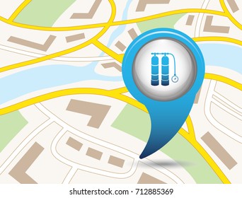 Scuba vector illustration. Diving equipment vector sign. Aqualung for swimming.

