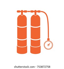 Scuba vector illustration. Diving equipment vector sign. Aqualung for swimming.