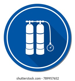 Scuba vector illustration. Diving equipment vector sign. Aqualung for swimming.