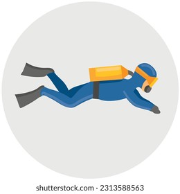 Scubadiver icon clipart isolated vector illustration