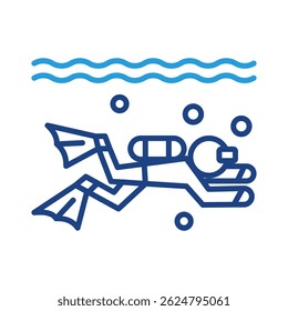 Scubadiving Icon Element For Design