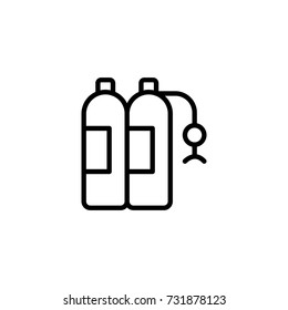 Scube flat icon. Single high quality outline symbol of water for web design or mobile app. Thin line signs of swimming for design logo, visit card, etc. Outline logo of sport 