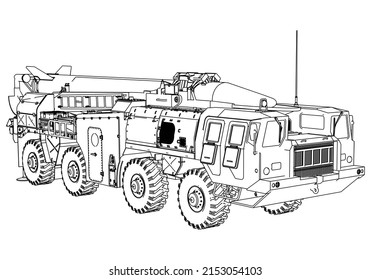 Scud Missile Launcher Vehicle Isolated On Stock Vector (Royalty Free ...