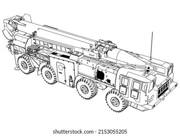 Scud Missile Launcher Vehicle Isolated On Stock Vector (Royalty Free ...