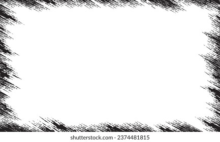 scuffed edge grunge background vignette frame border panel vector graphic design resource in black