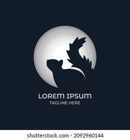 Scuirrel animal shadow logo,Suitable for any logo