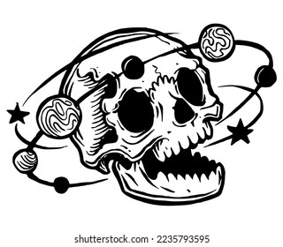 scull, abstraction for tattoo, evil     