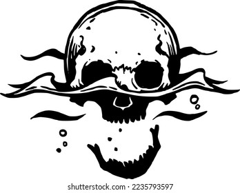 scull, abstraction for tattoo, evil     