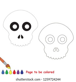 Scull to be colored, the coloring book for preschool kids with easy educational gaming level.