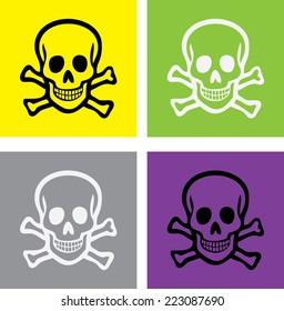 scull and bones isolated icons, signs, illustrations, silhouettes set, vector on background for web and mobile 