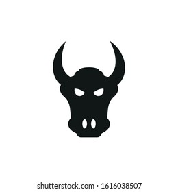 scull of a bull vector icon on white background