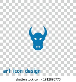 scull of a bull vector icon on an abstract background