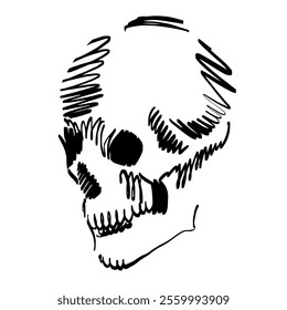 Scull, death's head, freestyle abstract vector illustration