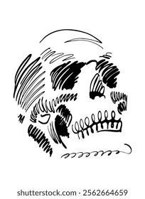 Scull, death's head, freestyle abstract vector illustration