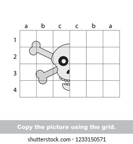 Scull, the educational game with simple game level. Copy the symmetric picture.