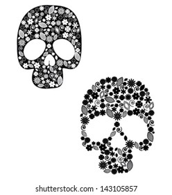 Scull with flower design