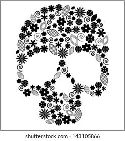 Scull with flower design