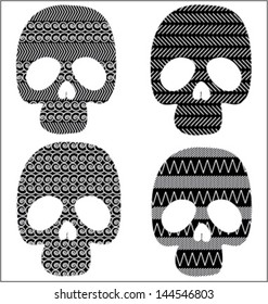 Scull with graphic pattern