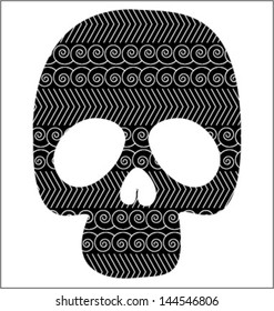 Scull with graphic pattern