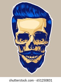scull head mascot logo