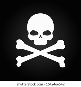 Scull icon. Attention, danger, caution, warning sign. Risk vector. Hazard illustration. Exclamation alert symbol. Stop concept. Accident protection banner. Dangerous area image. Do not enter line mark