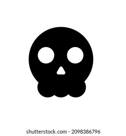 Scull icon. Danger emblem. Toxic symbol. Black shape. Danger sign. Logo design. Vector illustration. Stock image. 