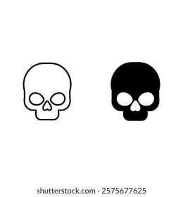 Scull icon set color editable on white background