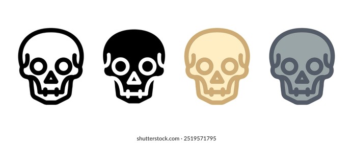 Scull icon. Skeleton sign. Halloween symbol.