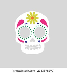 Scull icon vector. Day of the Dead illustration sign. Holiday symbol or logo.