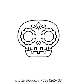 Scull icon vector. Day of the Dead illustration sign. Holiday symbol or logo.